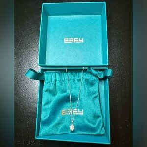 Brand New EFFY Diamond Cluster Pendant 925 Sterling Silver 18”